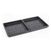 Durable black plastic propagation trays with drainage slots, ideal for seed starting and microgreens.