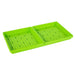 Green plastic microgreens grow trays, pair with drainage slots for sprouting seeds.
