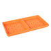 Pair of orange plastic germination trays with drainage slots for seedlings and microgreens.