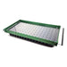 Green and black propagation tray with clear domed lid for seed starting, features multiple seedling cells & handle.