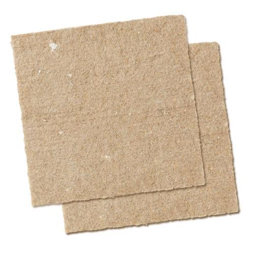 Rough tan natural fiber felt sheets. Sustainable insulation or matting with visible plant fibers.