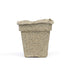 Empty biodegradable seedling pot. Light brown, fibrous peat or coco coir plant starter for eco-friendly gardening.