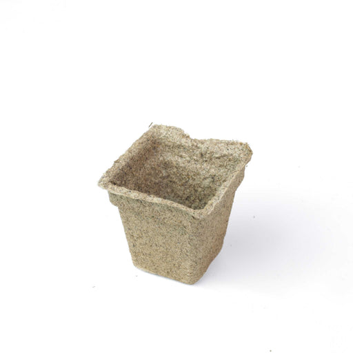 Biodegradable square peat pot for seed starting, plant propagation, and eco-friendly gardening.