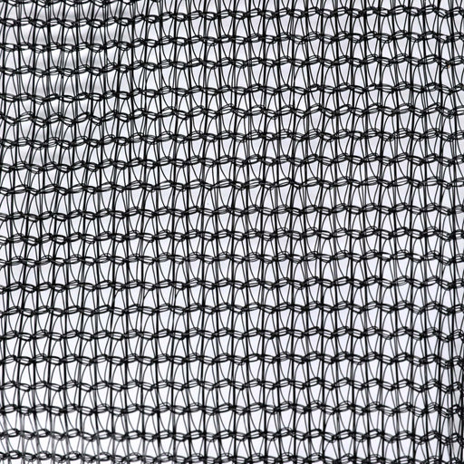 Black woven mesh netting texture. Durable fabric for shade cloth, insect screen, privacy, and construction safety.