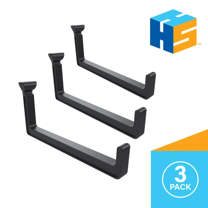 Hang It Simple Plastic Hooks, Add-on Accessories for Kits Long Hook 3pk BL