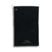 Black Bootstrap Farmer utility towel with carabiner hook for farm, garden, golf.