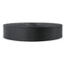Roll of black heavy-duty webbing, woven polypropylene strap for bags, outdoor gear, tie-downs.