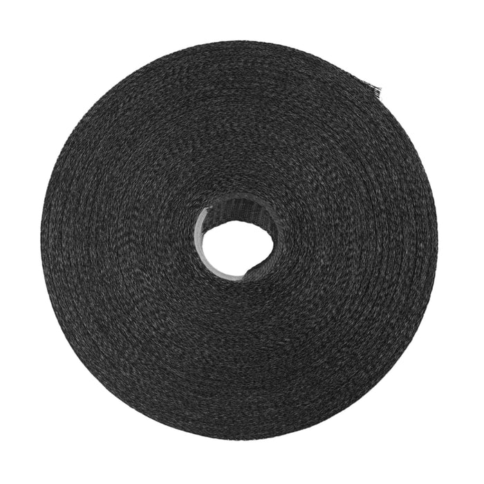 Black textured hook and loop fastener roll for cable management, ties, and straps.