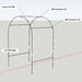 EMT conduit structure plan: two 4' hoops joined by 3/4" connectors and splices. Build a DIY greenhouse frame.