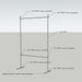 3/4" EMT conduit frame assembly diagram with cross connectors and optional free-standing base for displays.