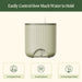 Light green self-watering plant pot with adjustable water level control. Prevents root rot, stagnant water, and waterlogged plants.
