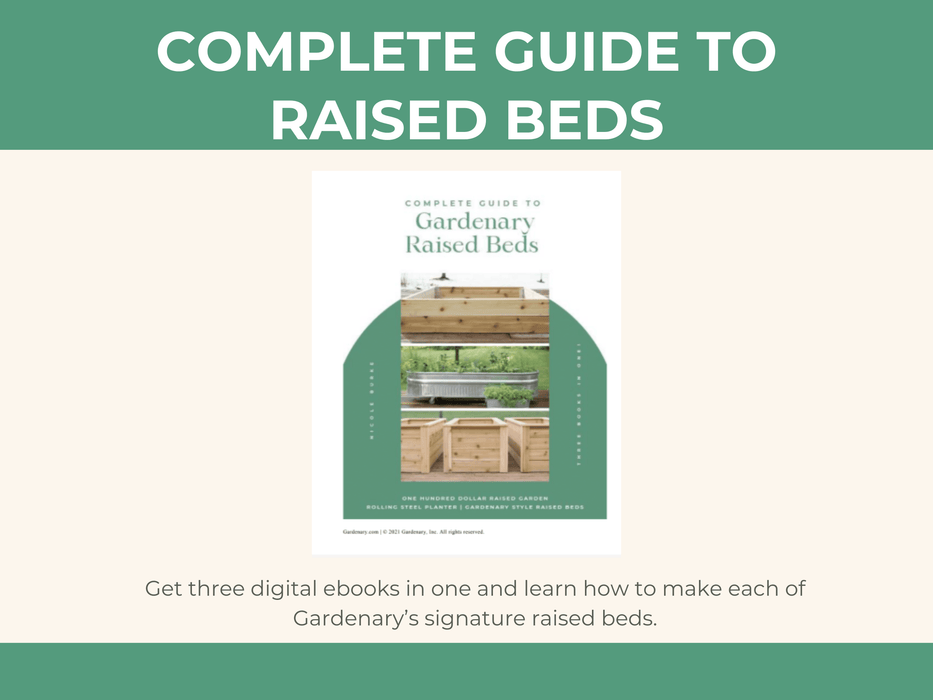 Gardenary's Complete Guide to Raised Beds ebook. Features DIY wooden, steel, and container garden plans.