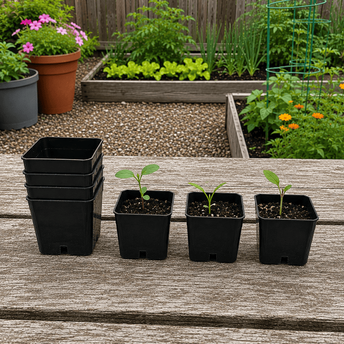 Square Plastic Pots - Anderson 2" Black