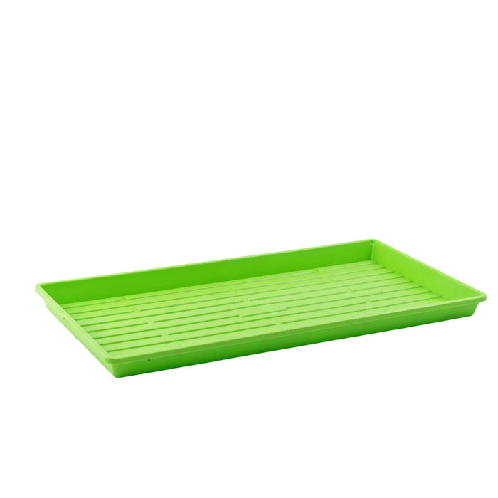 Lime green propagation tray with drainage ridges for microgreens, seedlings, and sprouts.