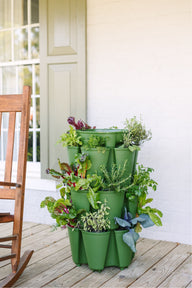3 Tier GreenStalk Garden Original Vertical Planter - Basic Texture - Evergreen