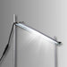 Bright linear LED light bar mounted diagonally on an adjustable stand with height measurements. Ideal for plant growth or aquariums.