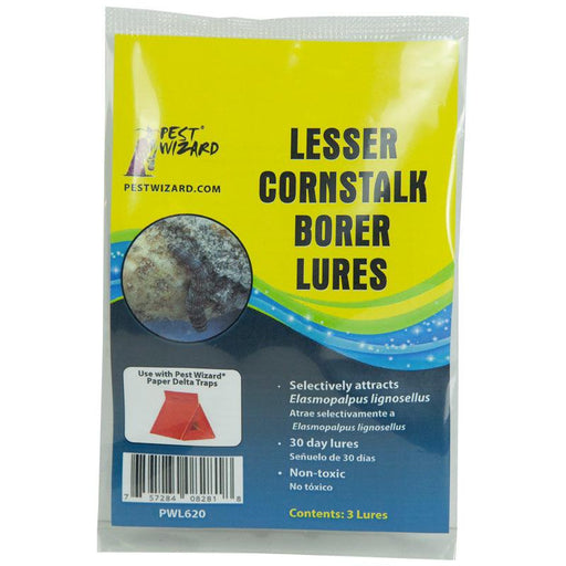 Pest Wizard Lesser Cornstalk Borer Lures, Elasmopalpus lignosellus, 30-day non-toxic pest control for Delta Traps.