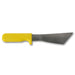 Yellow handle angled utility scraper knife, ideal for trimming and removal tasks.