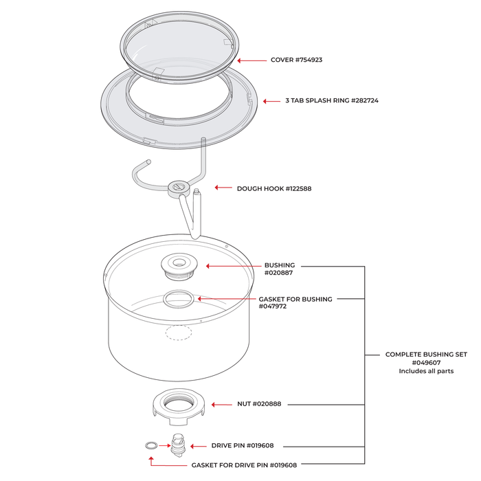 Bottom Drive Stainless Steel Bowl
