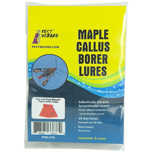 Pest Wizard Maple Callus Borer Lures (Synanthedon acerni), 30-day non-toxic refills. Includes 3 lures.