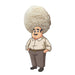 Cartoon man with mustache and bald head balancing a large pile of white rice on his head.
