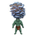 Muscular green cyclops creature with a large cluster of blue oyster mushrooms on its head. Fantasy monster.