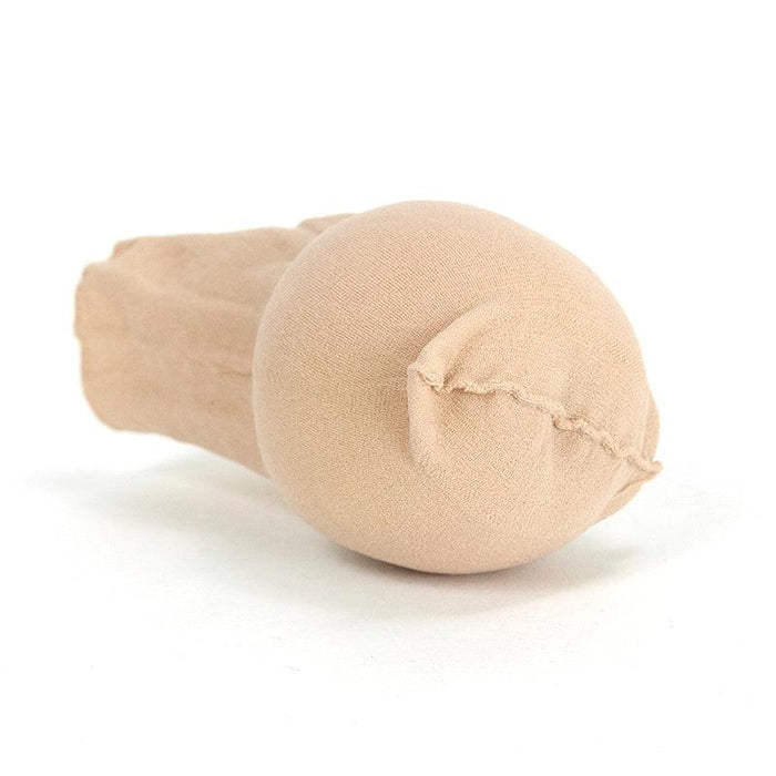 Nude beige bunched hosiery foot liner, invisible sock, or toe cover.