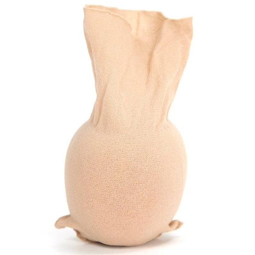Bundled nude knit no-show sock. Soft, seamless hosiery for discreet wear.