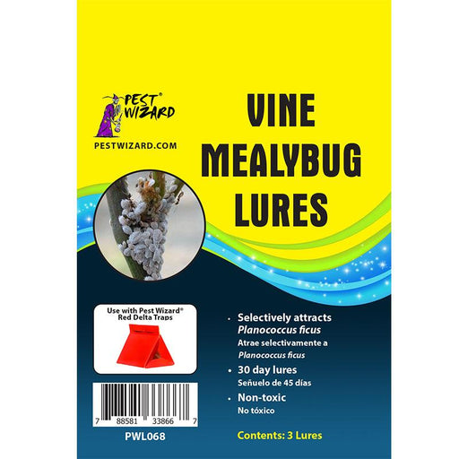 Pest Wizard Vine Mealybug Lures. Non-toxic attractants for Planococcus ficus pest control traps, 30-day.
