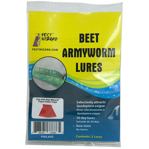 Pest Wizard Beet Armyworm Lures. Attracts Spodoptera exigua. Non-toxic, 30-day, 3 insect trap refills.
