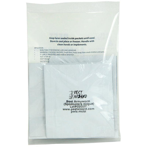 Pest Wizard Beet Armyworm (Spodoptera exigua) pheromone lure packet. Non-toxic insect trap.