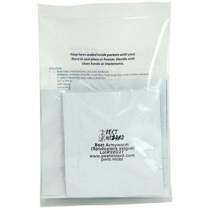 Pest Wizard Beet Armyworm (Spodoptera exigua) pheromone lure packet. Non-toxic insect trap.