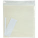 Cream 3-hole punched loose leaf binder paper in clear plastic packaging with two white lined adhesive strips.
