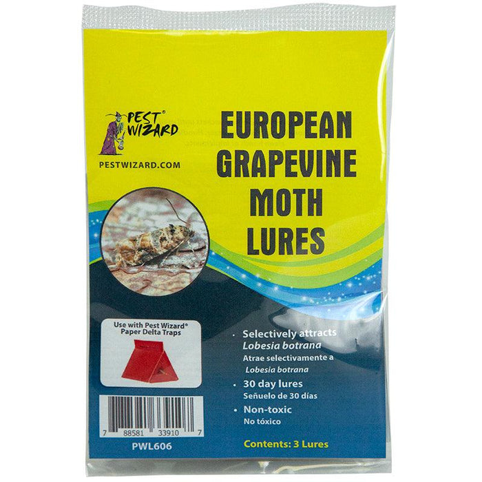 Pest Wizard European Grapevine Moth Lures for Lobesia botrana. Non-toxic, 30-day vineyard pest control.