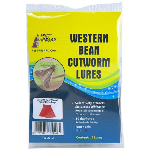 Pest Wizard Western Bean Cutworm Lures for Striacosta albicosta moth pest control. 3 non-toxic, 30-day lures.