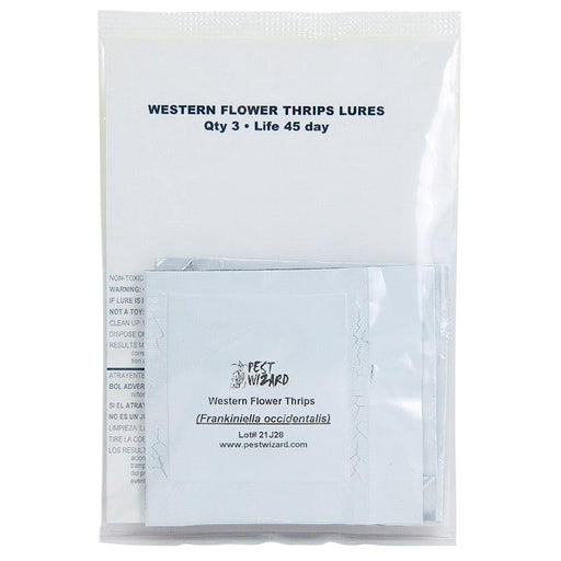 Pest Wizard Western Flower Thrips Lures (Qty 3) for Frankliniella occidentalis pest control. 45-day life.