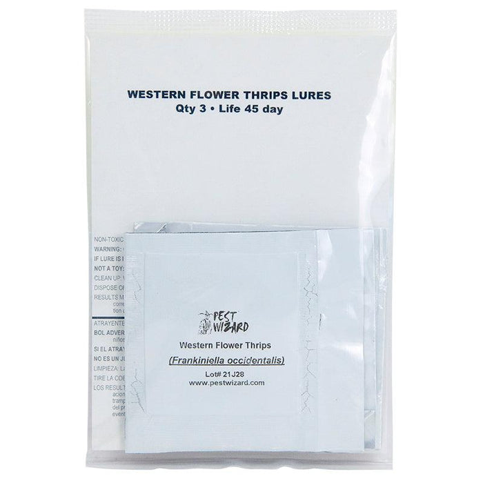 Pest Wizard Western Flower Thrips Lures (Qty 3) for Frankliniella occidentalis pest control. 45-day life.