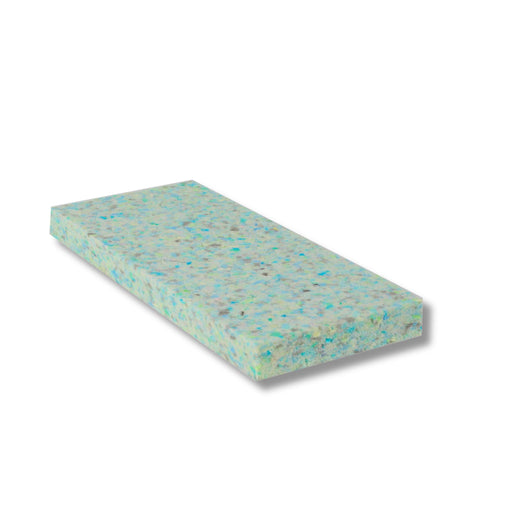 Speckled rebonded foam sheet, light colors. Suitable for upholstery, carpet underlay, sound insulation.
