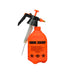Orange 2L pressure sprayer with black pump handle, ideal for gardening, plants, and cleaning.