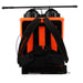Kwazar orange and black backpack sprayer with padded straps, spray wand for garden, weed, pest control.