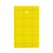 Yellow sticky insect trap with perforated grid lines and hanging hole for effective pest control in gardens and greenhouses.