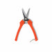 Vibrant orange garden pruning shears with sharp steel blades, spring-loaded action, and safety latch.