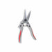 Silver and red gardening shears for precise pruning, trimming plants, and floral arrangements.