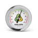 Urban Worm Company compost thermometer with worm recycling symbol, showing 80°F. Ideal vermicomposting temperature.