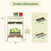 Vego Garden 2-tier indoor plant stand with grow lights. Dimensions: 38.2"H x 24"W, adjustable shelves, and tray sizes.