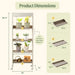 Vego Garden 5-tier indoor plant stand with LED grow lights, adjustable shelves, wheels. Dimensions: 66.3"H x 24"W x 14"D.