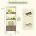 Vego Garden indoor plant stand dimensions: 66.3"H x 24"W x 14"D. Features LED grow lights, adjustable shelves, two tray types.
