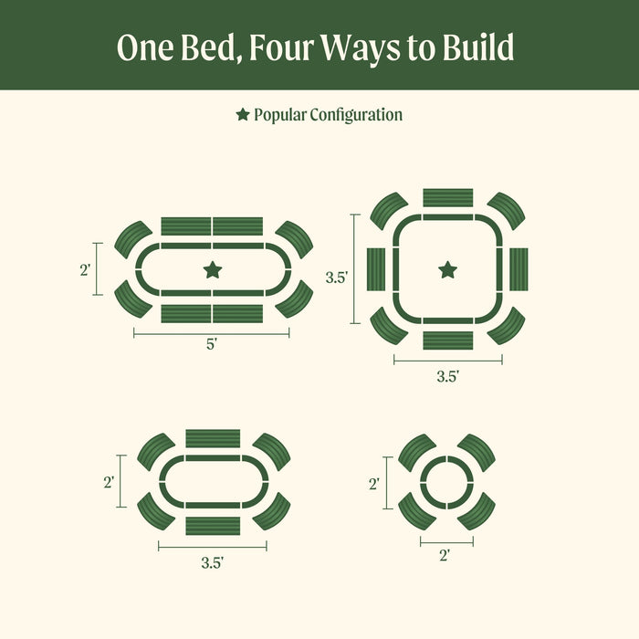 32" Extra Tall 4 In 1 Small Modular Metal Raised Garden Bed Kit