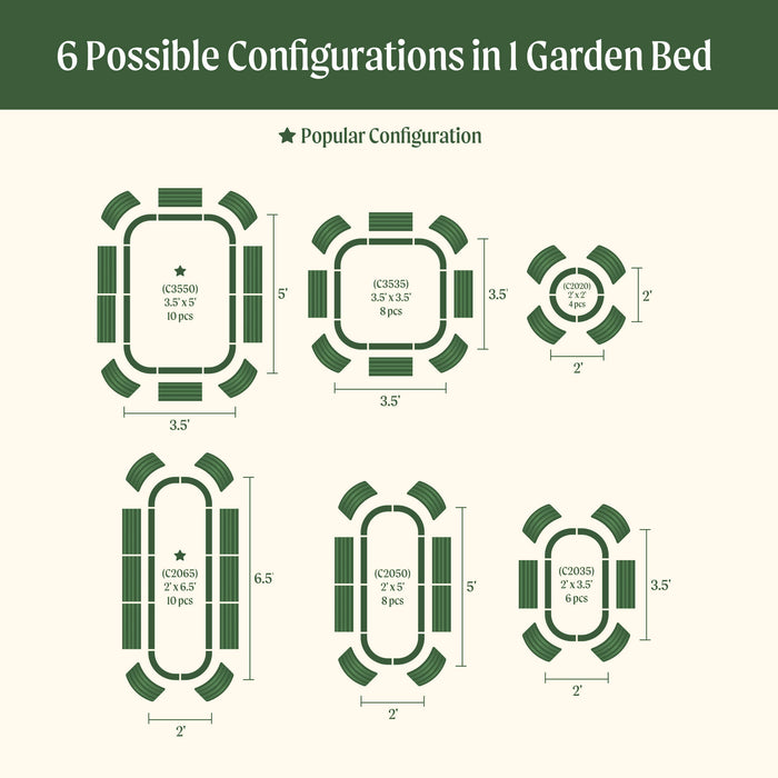 17" Tall 6 In 1 Medium Modular Metal Raised Garden Bed Kit