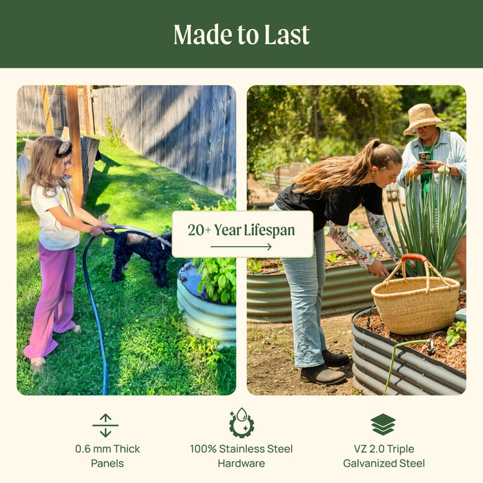 32" Extra Tall 10 In 1 Jumbo Modular Metal Raised Garden Bed Kit